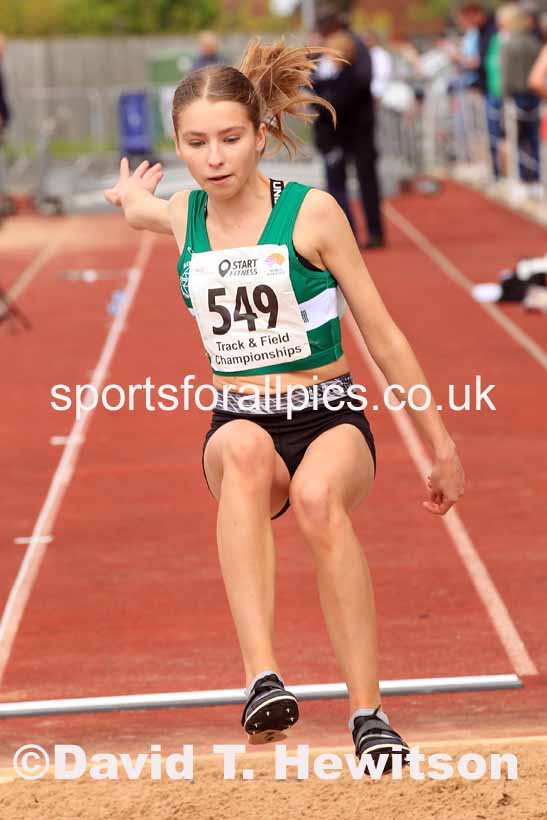 Womens Under-17s Long Jump, 2023 North Eastern Track and Field Champs., Middlesbrough Sports Village, Middlesbrough. Photo: David T. Hewitson/Sports for All Pics